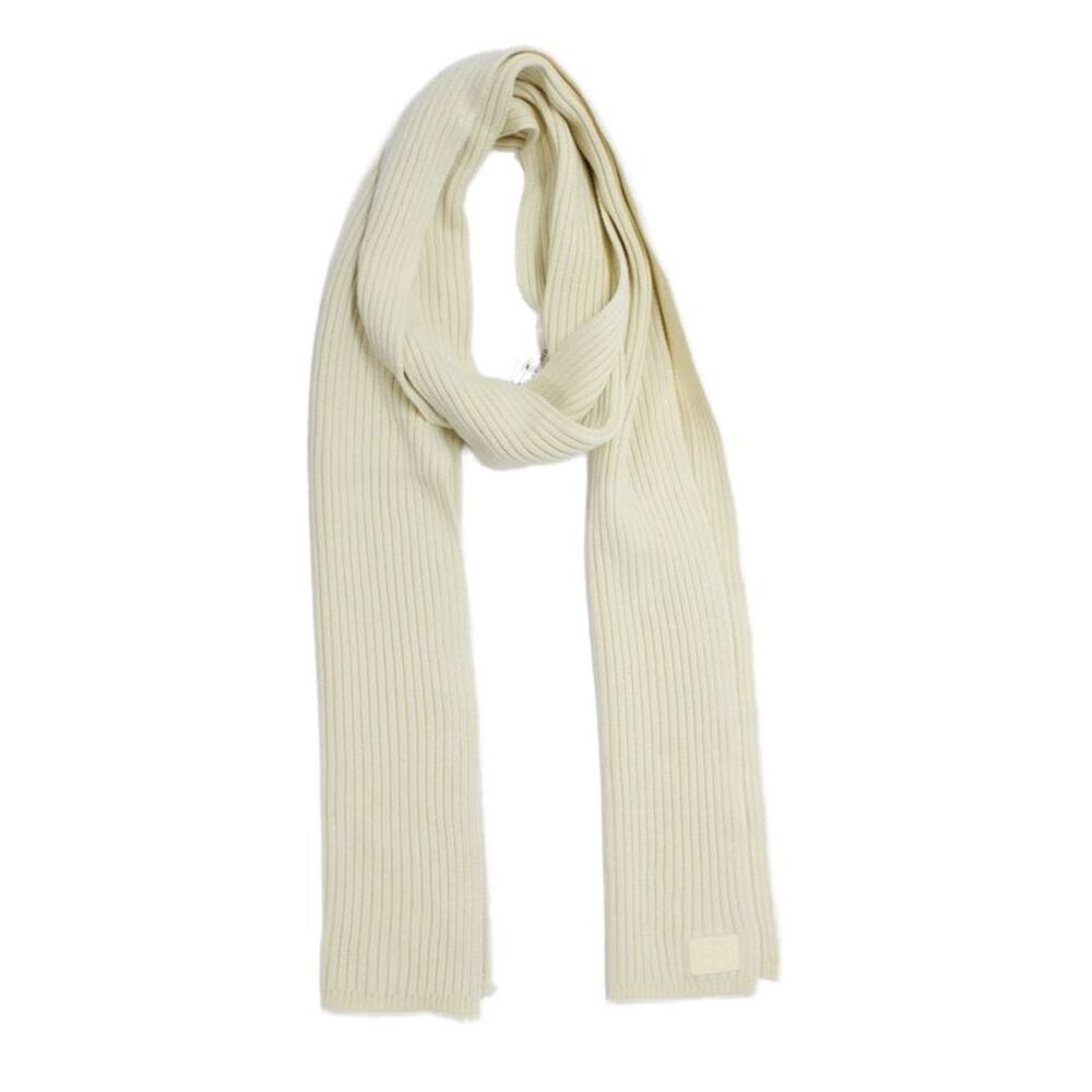 De Rococo Womens Cotton Ribbed Knit Neck Scarf Cream Size 84X9"